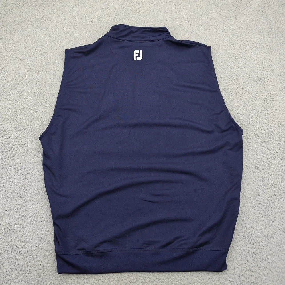 FootJoy Sweater Vest Mens Large‎ Blue 1/4 Zip Mock Neck San Juan Hills Golf Club